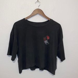 NWT RVCA Light My Fire Crop Tee; Cotton